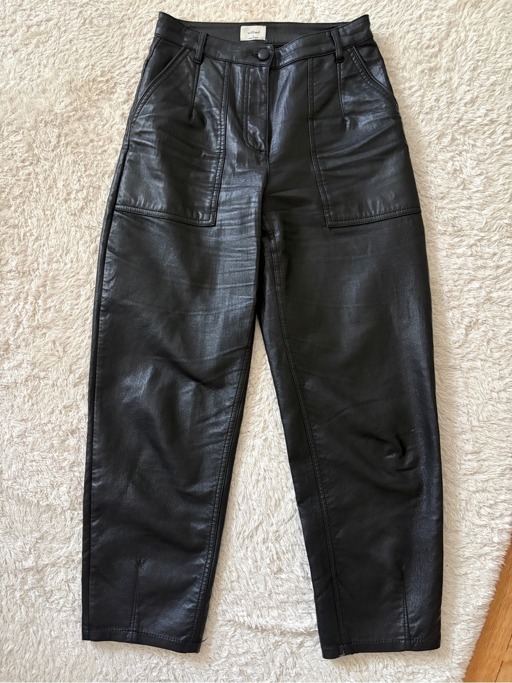 Wilfred Black faux Leather pants